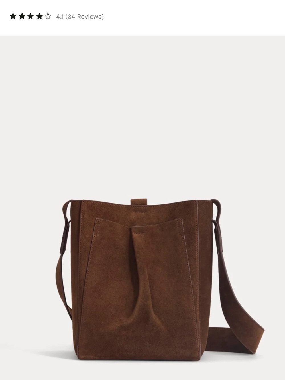 THE MINI STUDIO Everlane Brown Suede Crossbody Bag - Picture 5 of 15